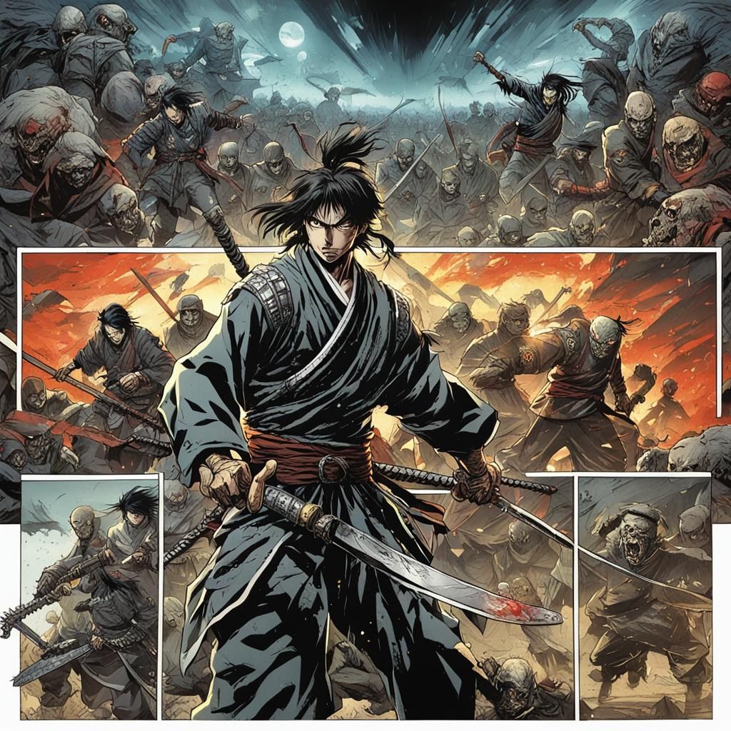 Samurai vs Zombies: Manga Comic Art