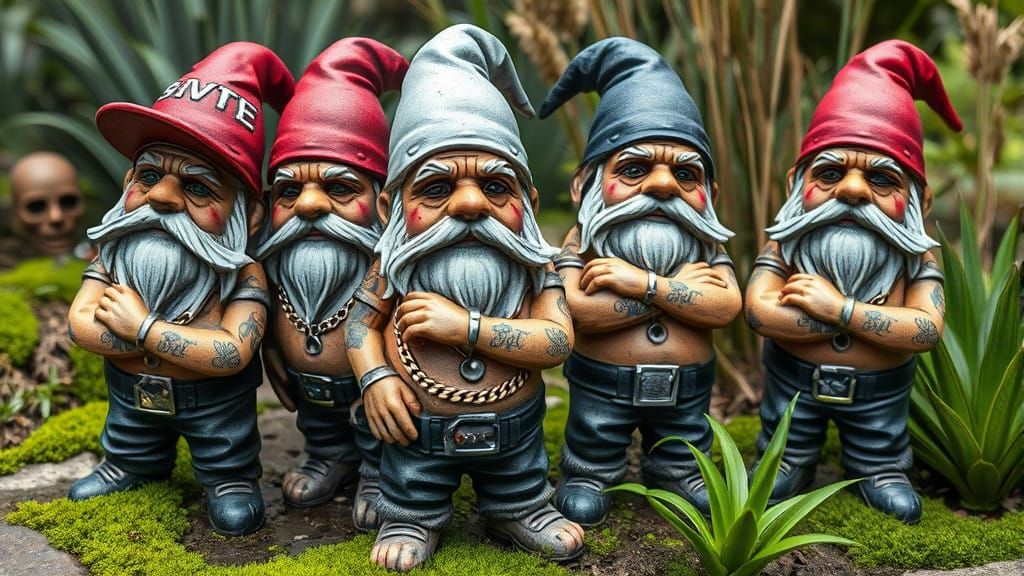 Tatted Up Garden Gnomes in Streetwear Chic