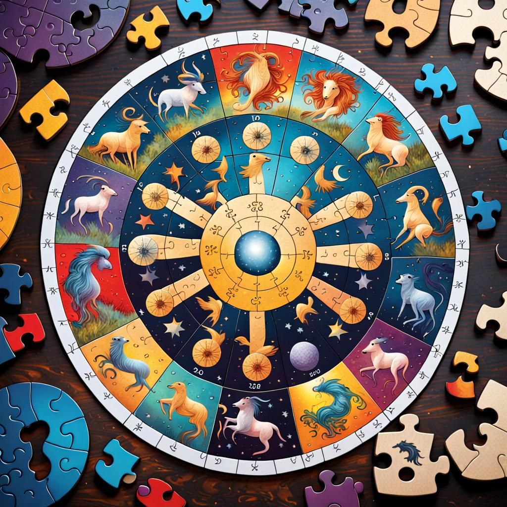 Round Jigsaw Puzzle zodiac horoscope