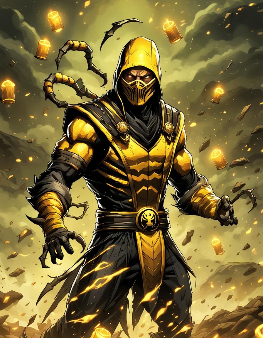 Scorpion as Sinestro: Manga-Style Yellow Lantern
