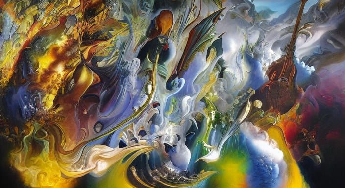 Surreal Biomechanical Dreamscape in High Contrast HDR