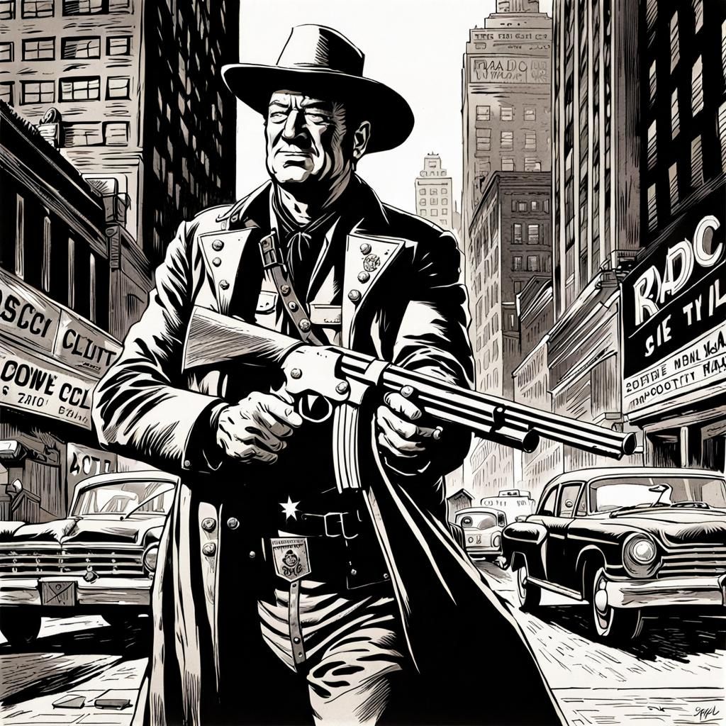 Rooster Cogburn as a Comic Book Cop