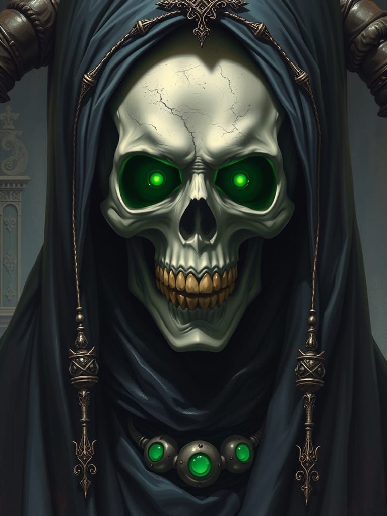Lich Queen Portrait in Dark Fantasy Style