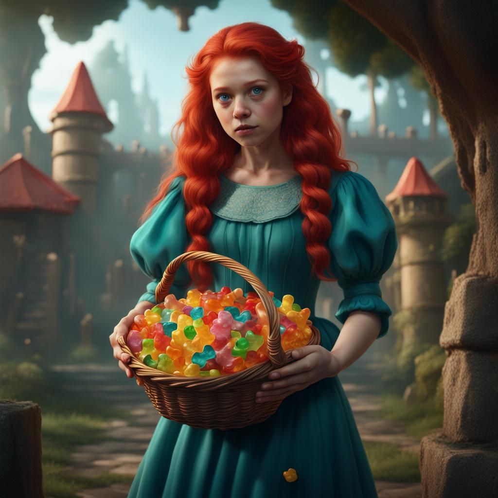 Girl with Gummy Bears: Fantasy Concept Art