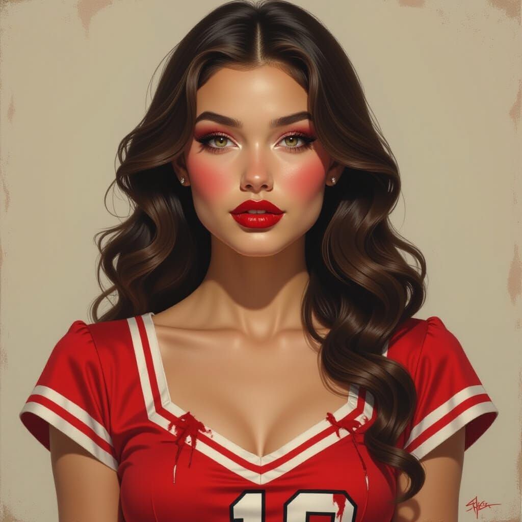 Zombie Cheerleader in Michelangelo Style