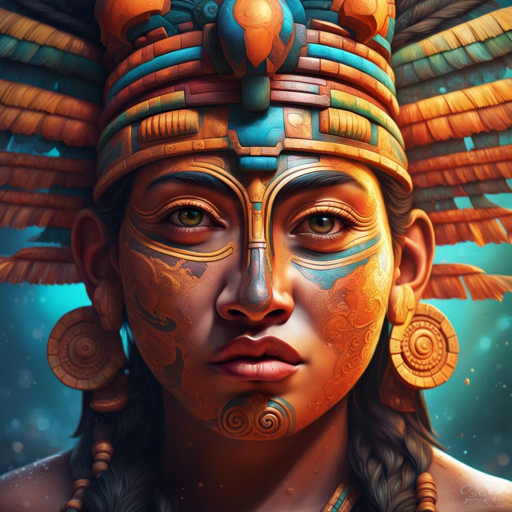 Mayan Underworld: Hyperrealistic Splash Art Concept