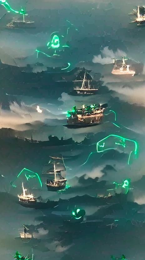 Ghostly Galleons Sail a Haunted Sea