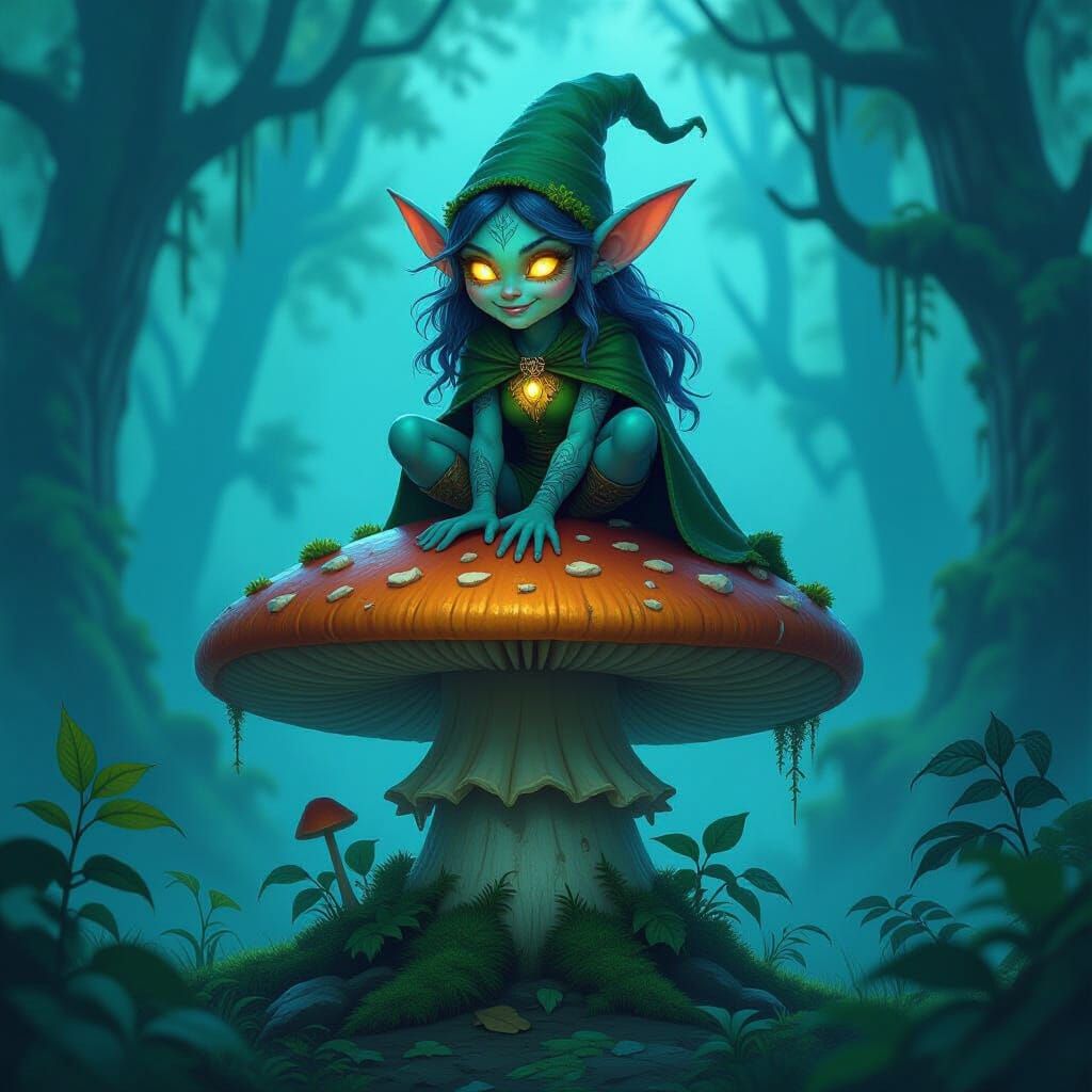 Enchanted Forest Sprite in Dark Fantasy Style