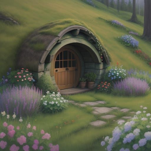 Cozy Hobbit Hole in a Rolling Green Hillside