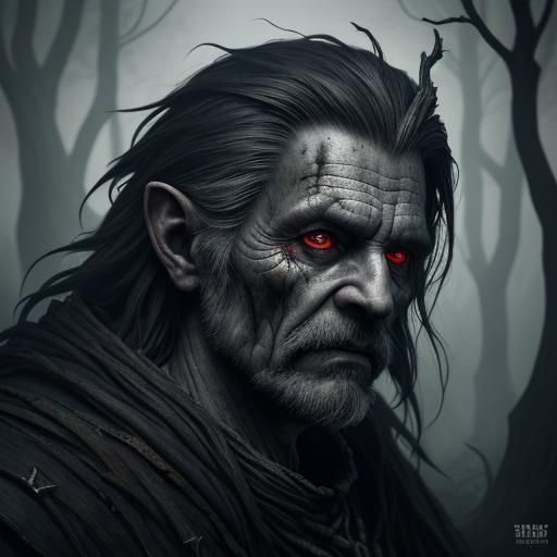 Corrupted Elder Portrait in Dark Fantasy Style