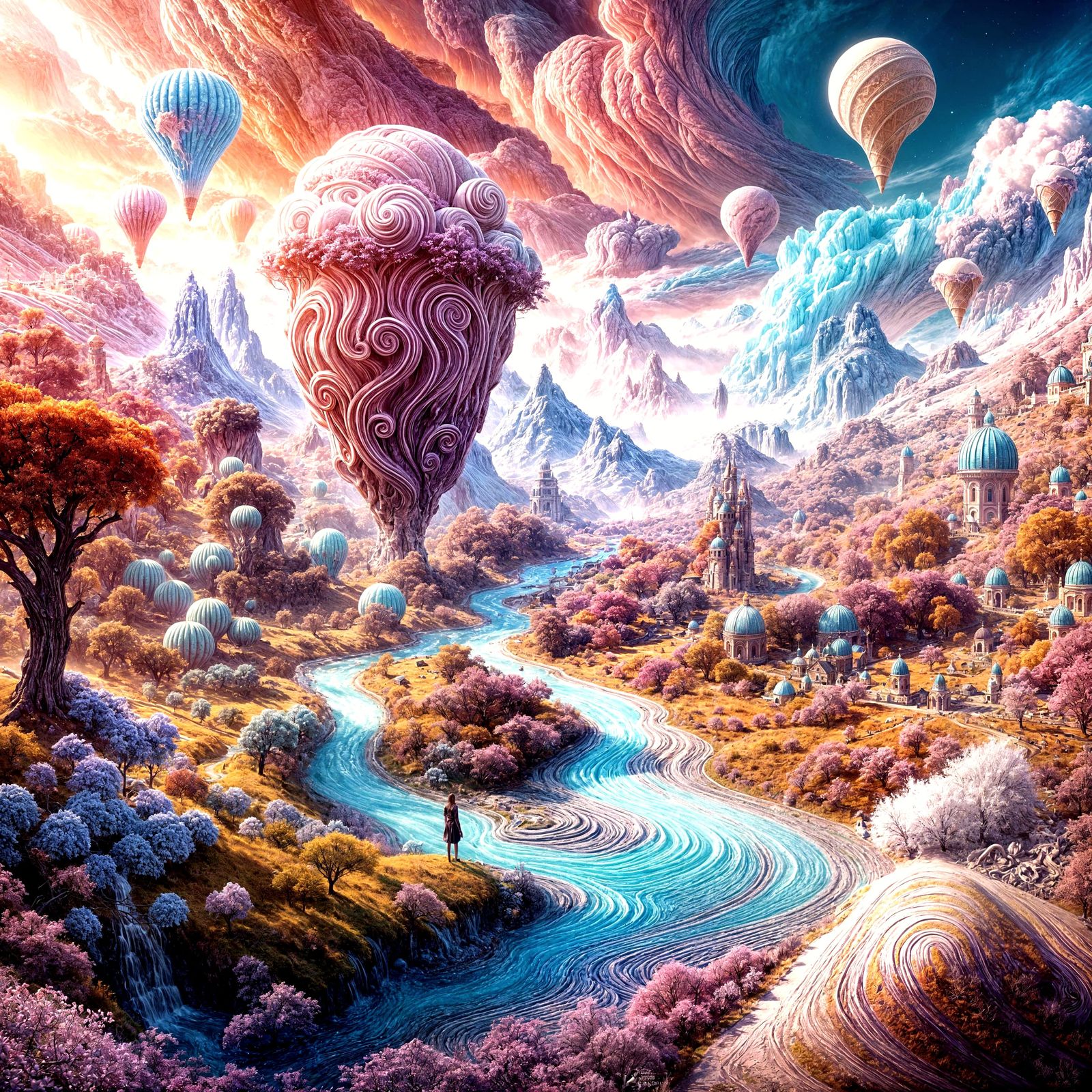 Fantastical Valley of Sweets: Detailed Matte Painting