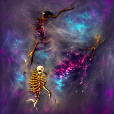 Surreal Skeletal Constellation as Digital Art
