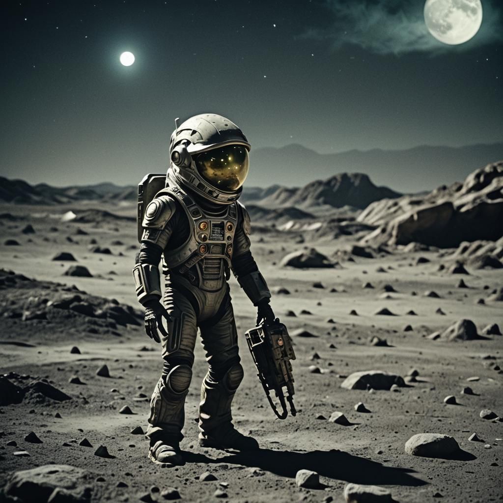 Cinematic Alien on the Moon: Film Still