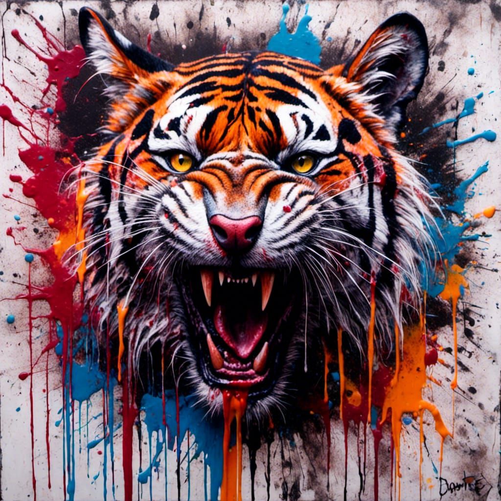 Captive Tiger Graffiti Art: PTSD in Street Art