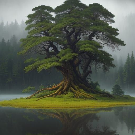 Enchanted Forest Tree: Majestic Ancient Arboreal Wonder