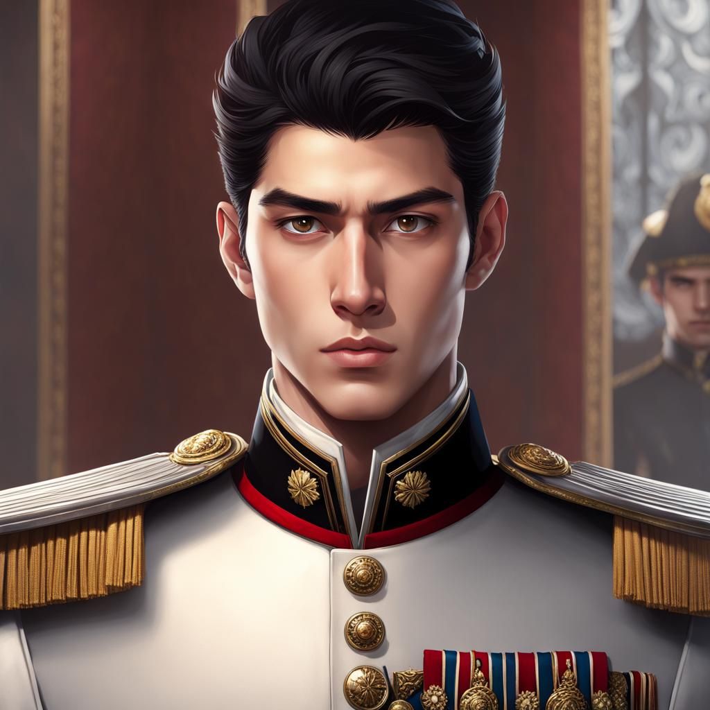 Focused Young Palace Guard in 3D Digital Art