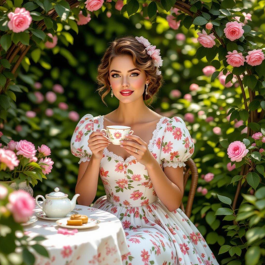 Floral Tea Party Inspired by Storybook Illustration