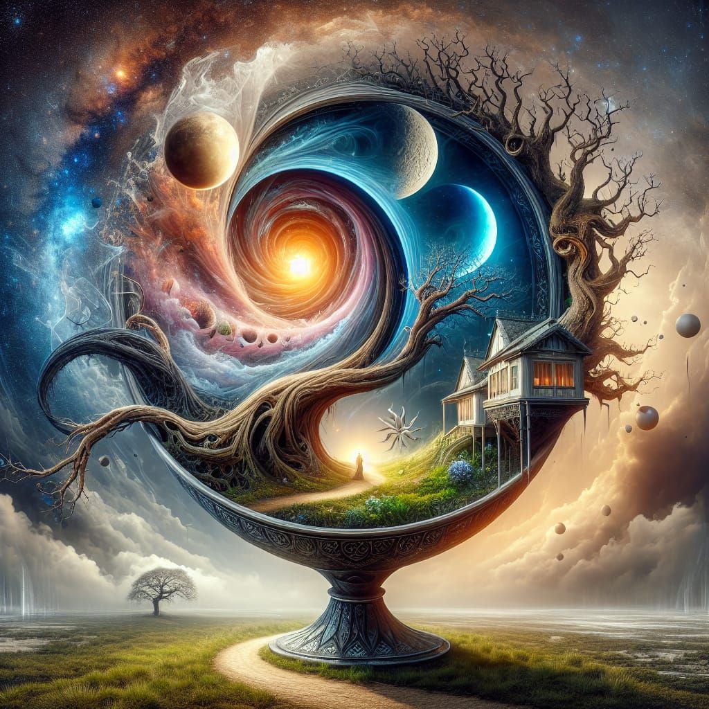 Surreal Cosmos Chalice: A Digital Art Masterpiece