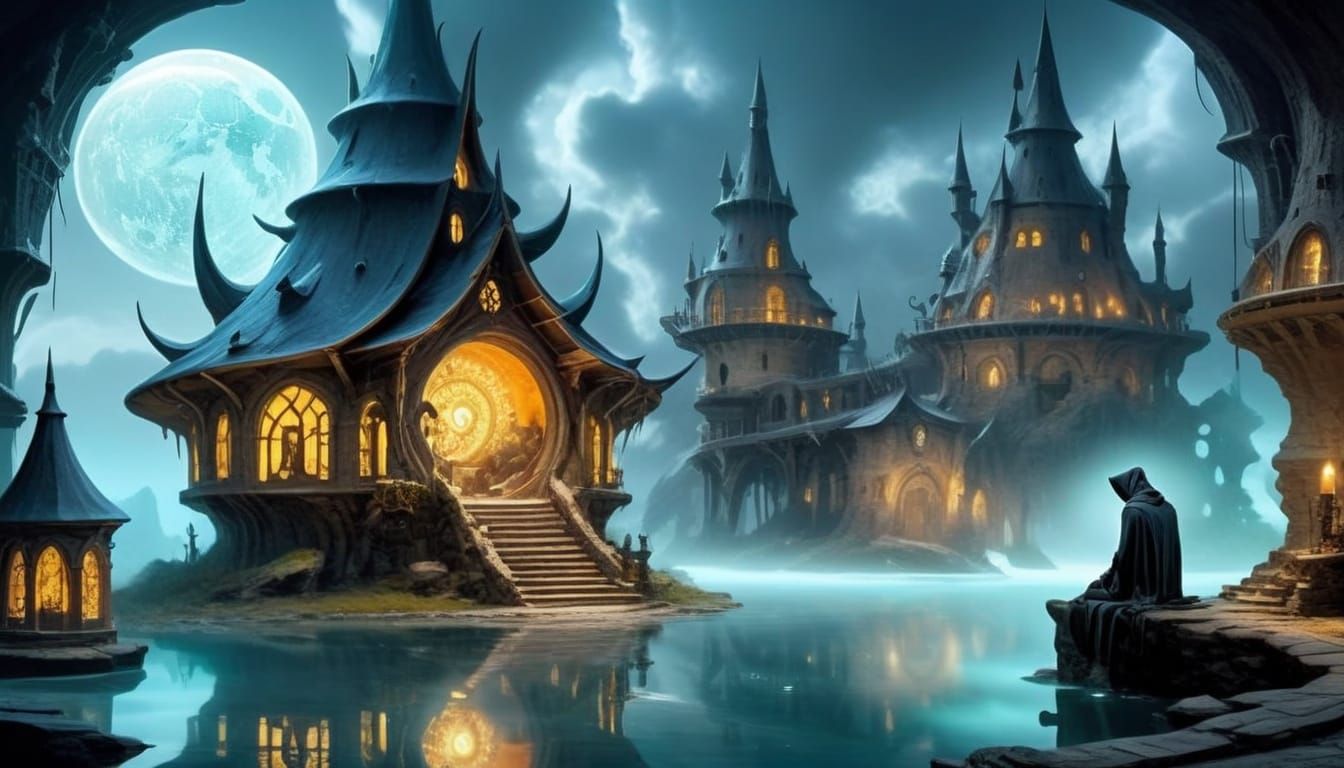 Mysterious Alchemy Lab With Floating Equations