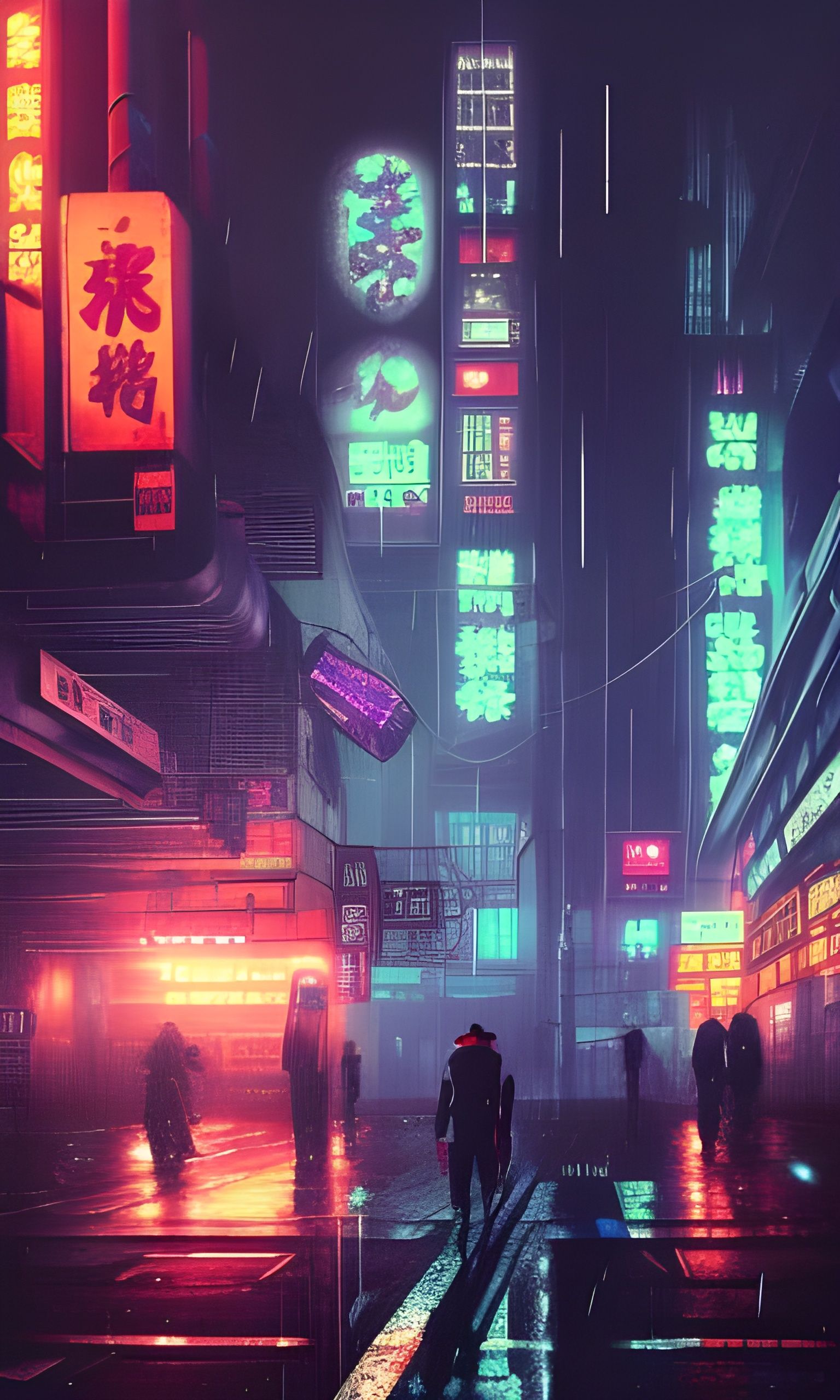 Cyberpunk Neon Cityscape at Night