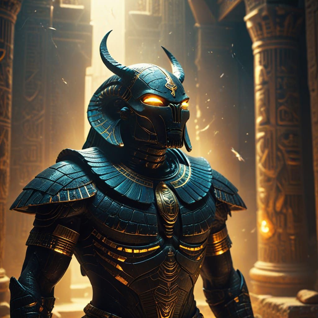 Egyptian Scarab God in Dark Fantasy Art