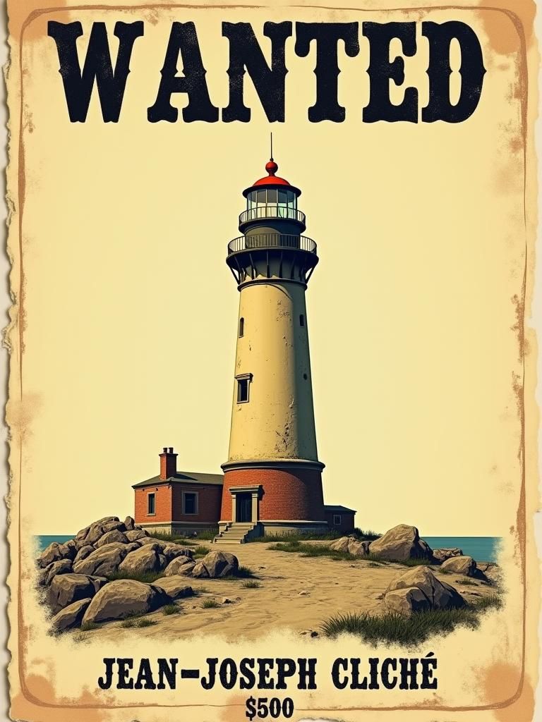 Lighthouse Wanted Poster in Vintage Western Style