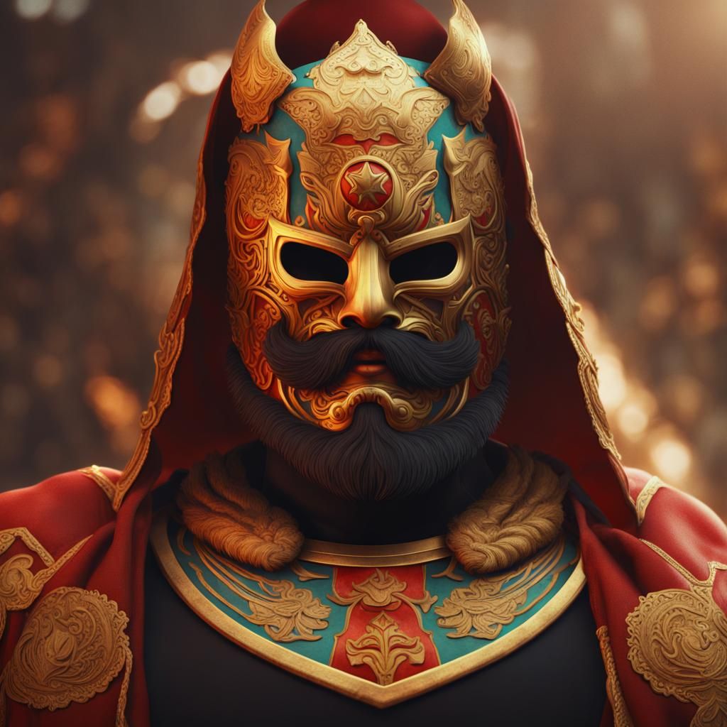 Lyrical Gold Luchador Mask of Old Zedong