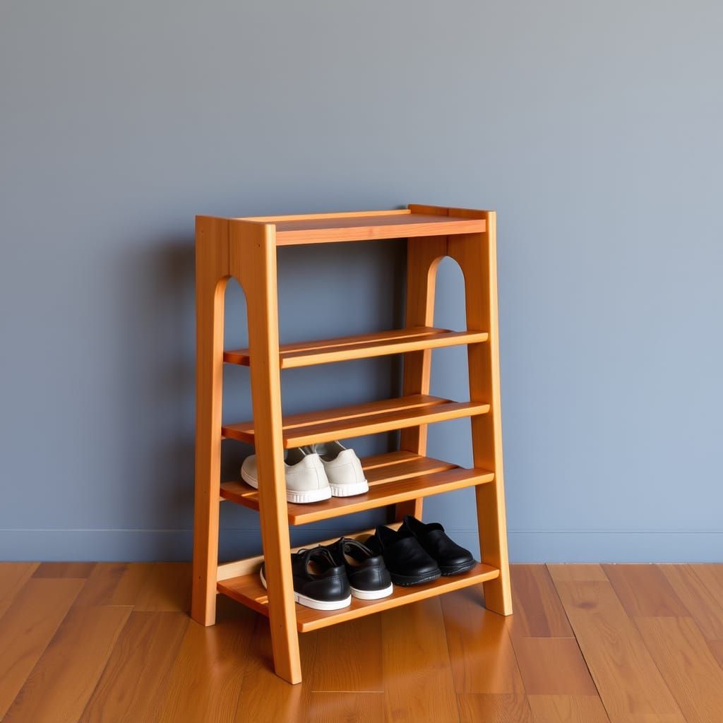 Modern Wooden Shoe Rack: Minimalist Design