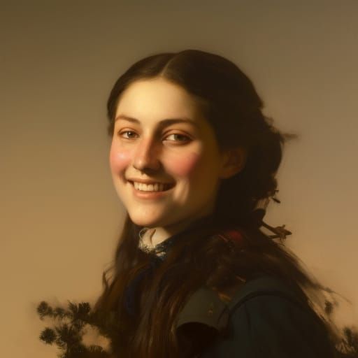 Realistic Portrait of Smiling Woman with Dynamic Lighting