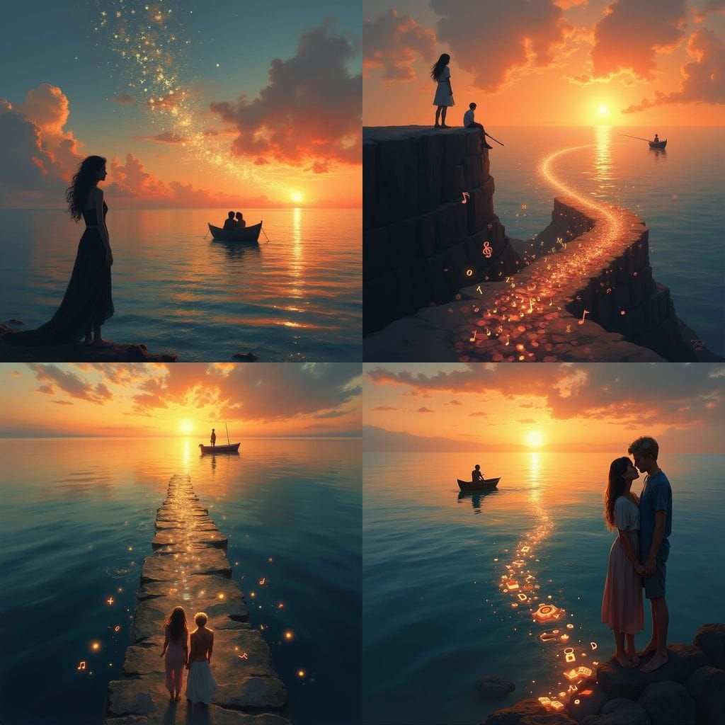 Poetic Digital Painting: Solitary Woman's Journey to Happine...