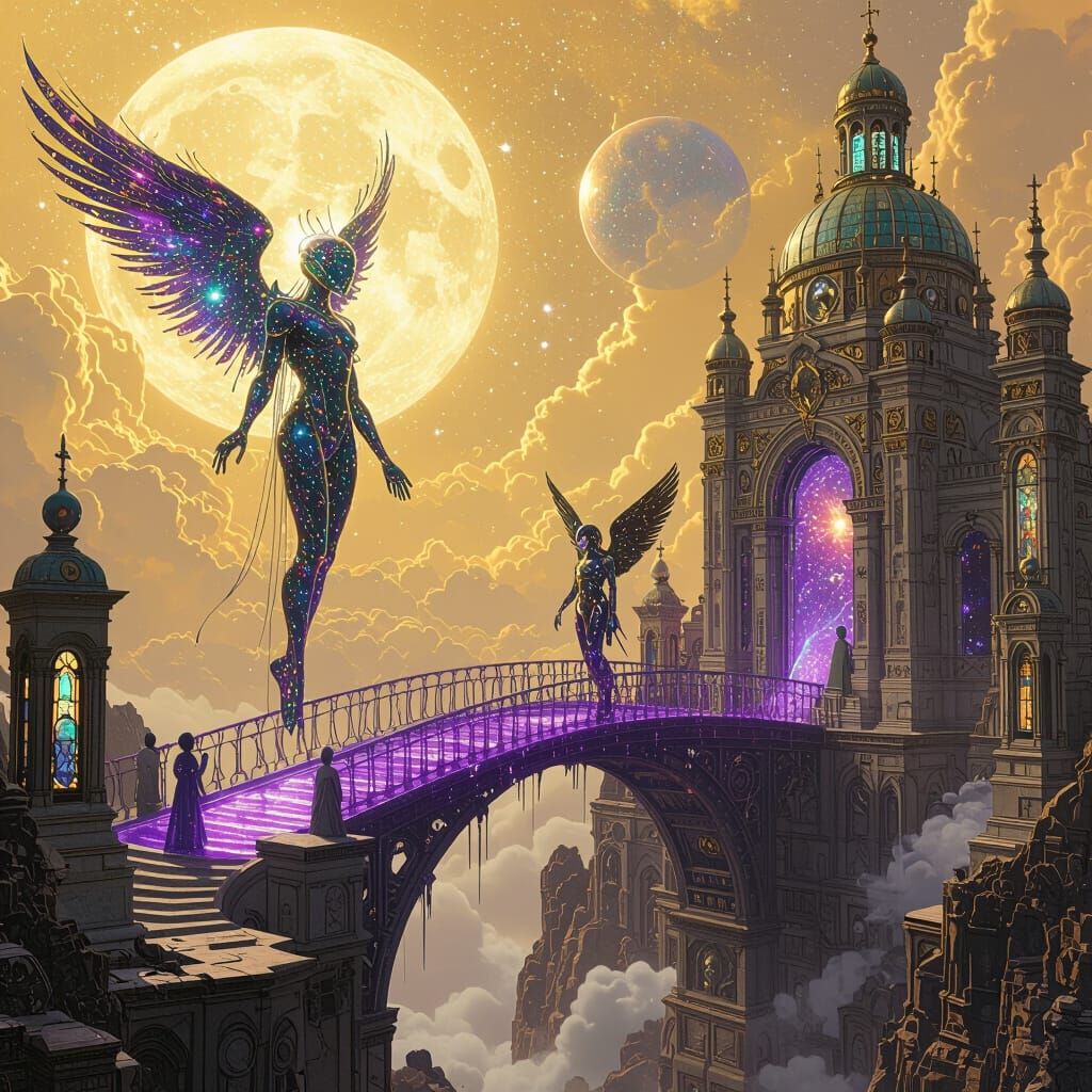 Cosmic Dreamscape: Divine Entities in Baroque-Psychedelic St...