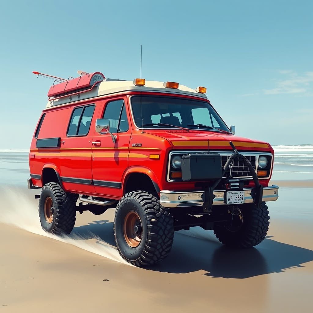 Rugged Off-Road 1983 Ford E350 Camper Van