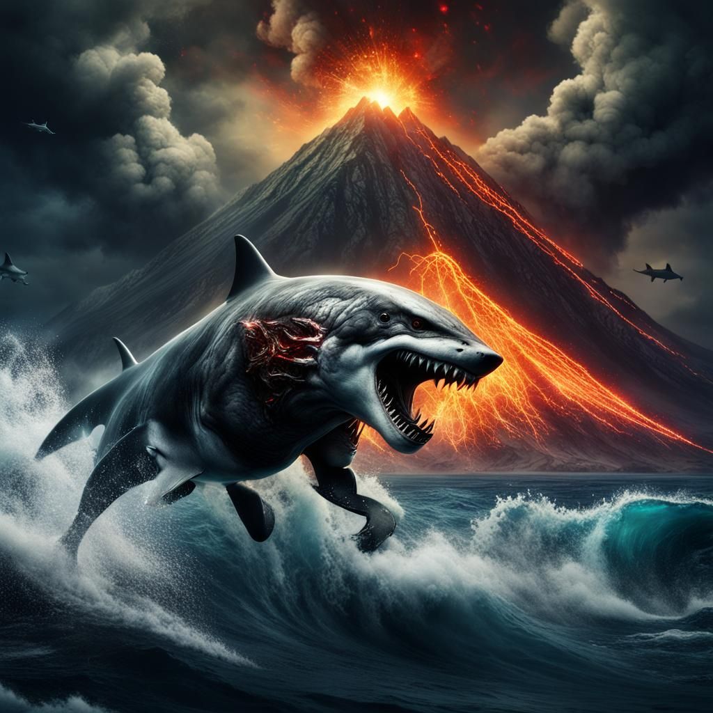 Metallic Wolf vs Laser Shark at Volcano