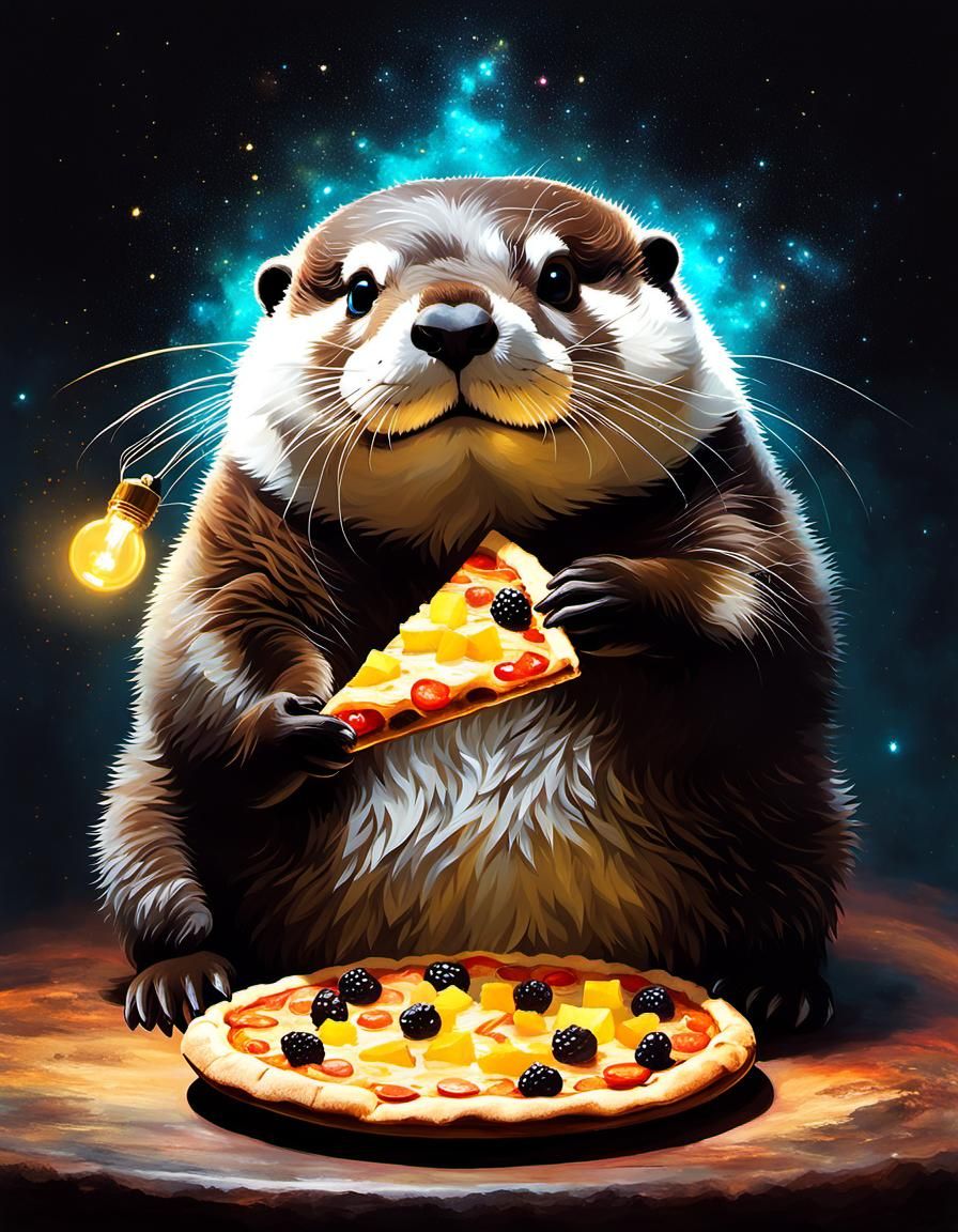 Chibi Pirate Creature in Neon Dungeon: Digital Art