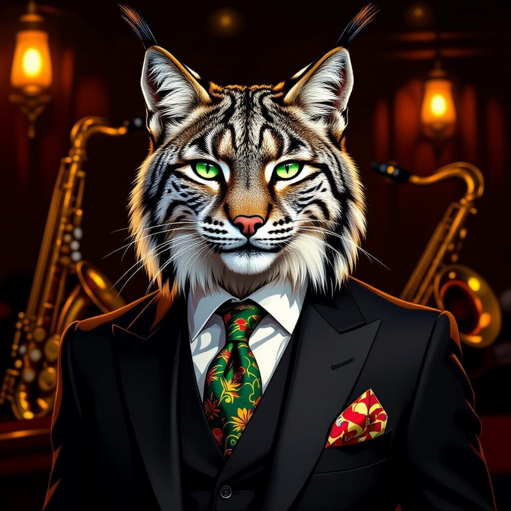 Sophisticated Lynx in Jazz Club