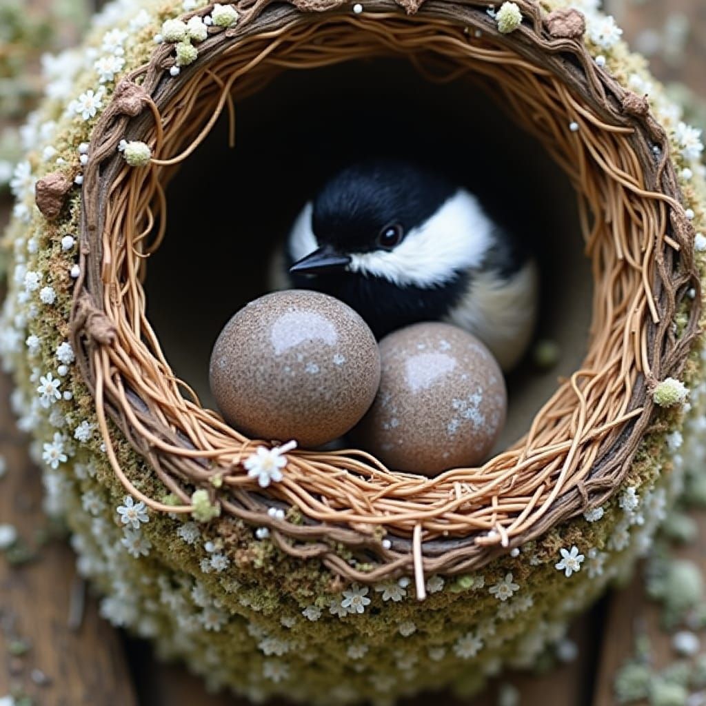 The nest of a black-capped chickadee is typically a cozy, cup-shaped structure found in tree cavities or man-made birdho...