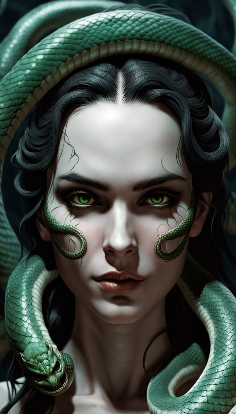 Serpent Woman in Dreamcore Unreal Engine Style