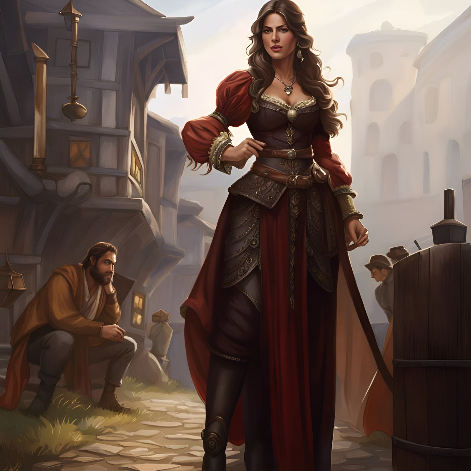 Wench outside tavern