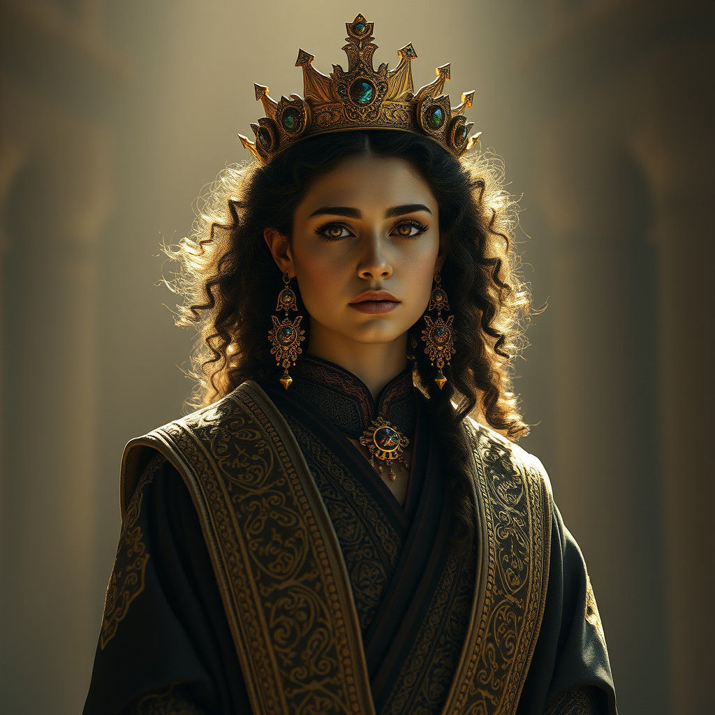 Iranian Wisdom Goddess Chista in Digital Painting