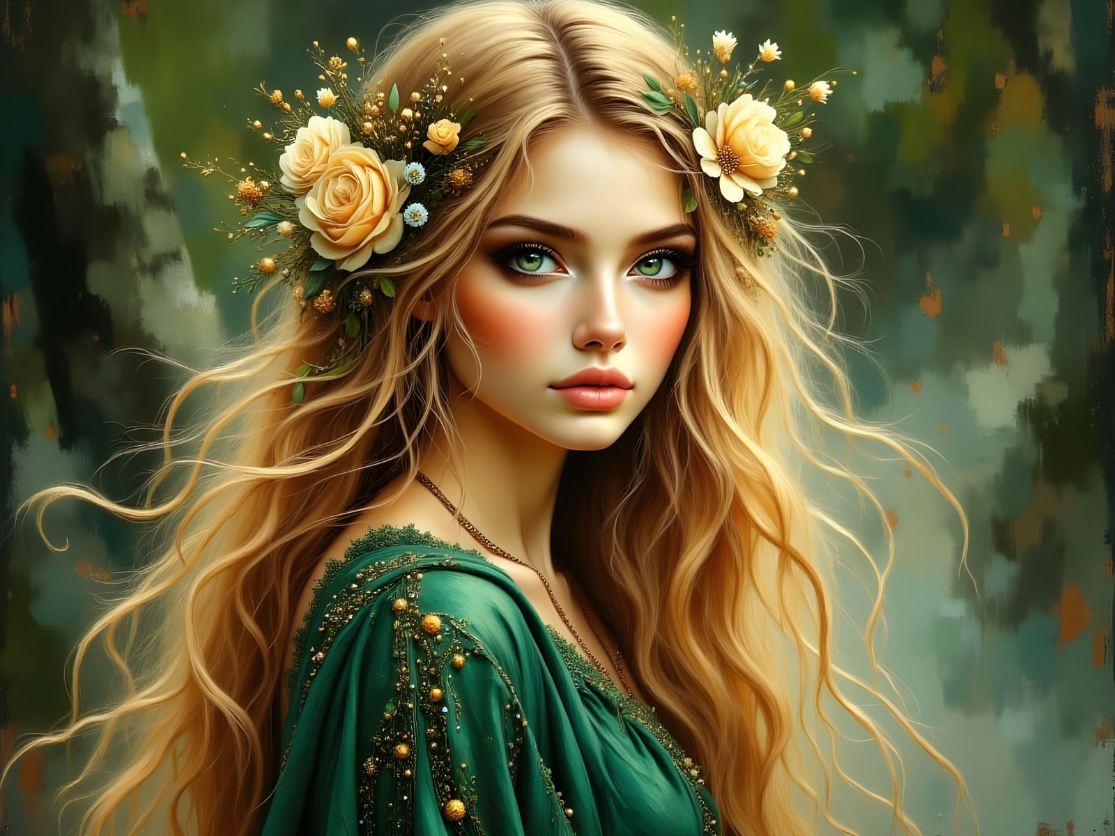 Norse Goddess Portrait in Romantic Fantasy Style