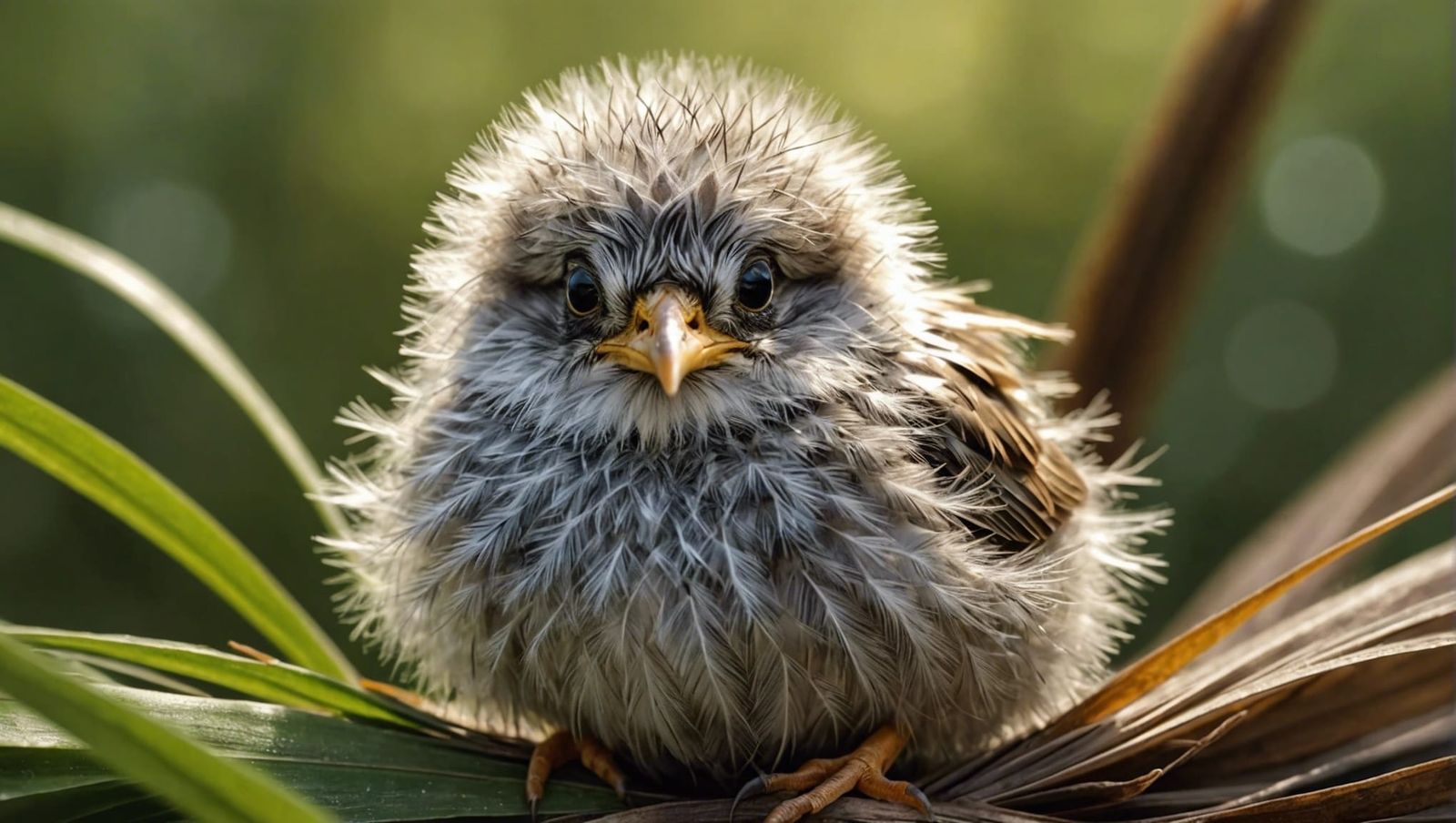 Dandelion Baby Bird in Feather: Digital Fantasy Art