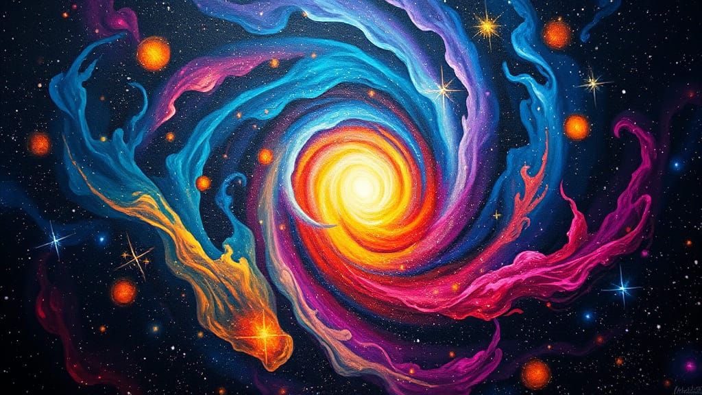 Psychedelic Star Cluster in Expressionist Impasto Style