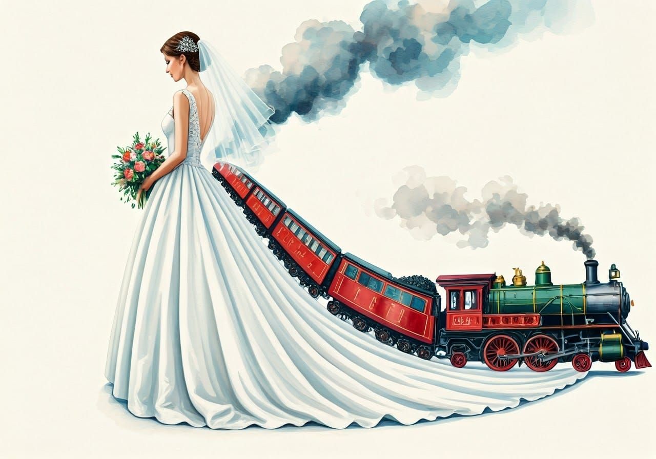 Bride's Enchanted Journey in Watercolors