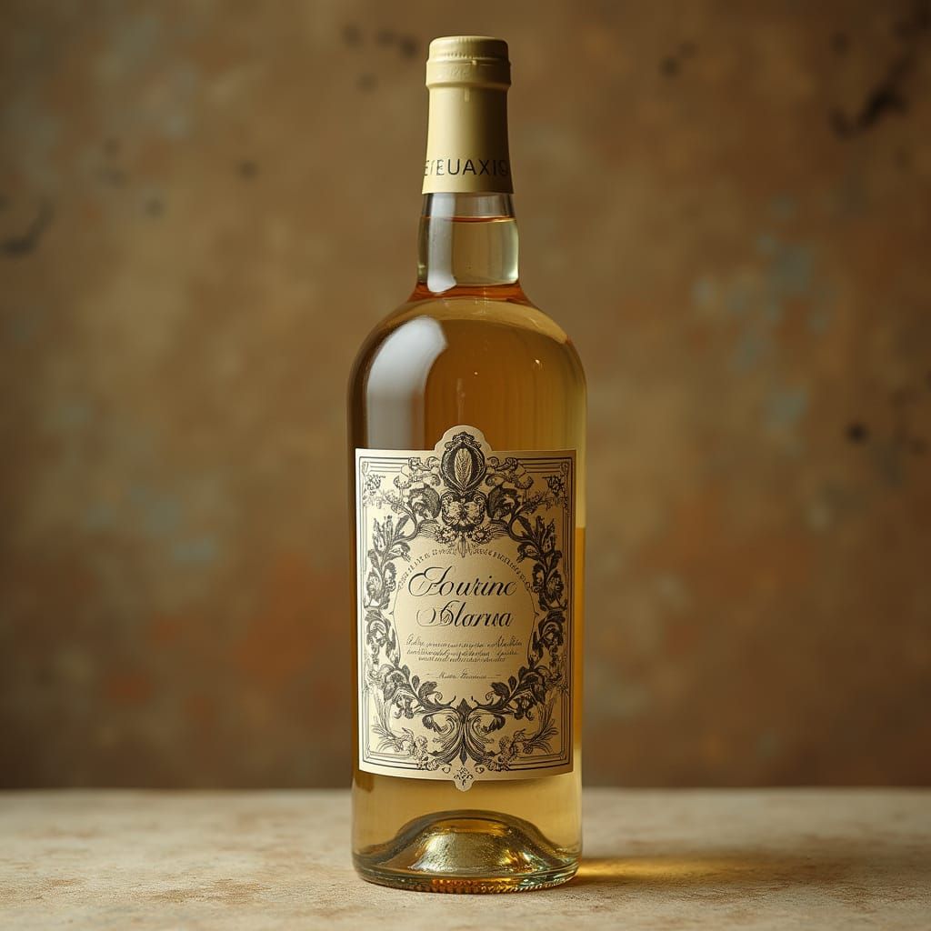 Elegant Vintage Wine Bottle in Earthy Realism Style