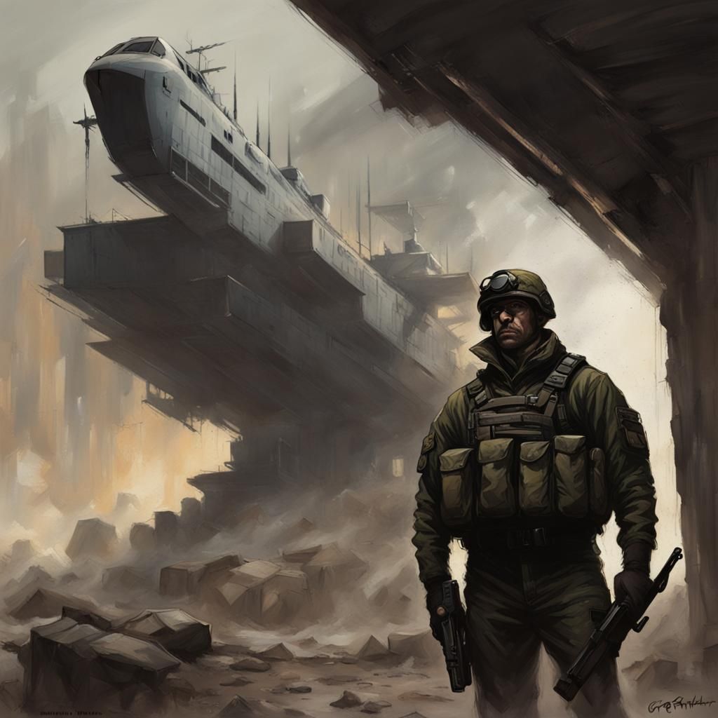 Sinister Military Scene Inspired by Fantasy Art