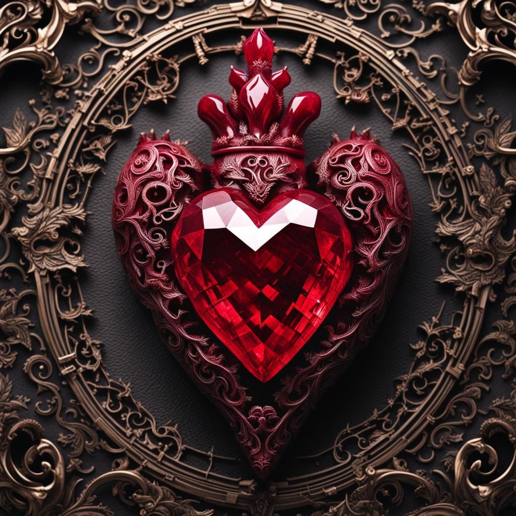 Ruby Heart on Gothic Altar