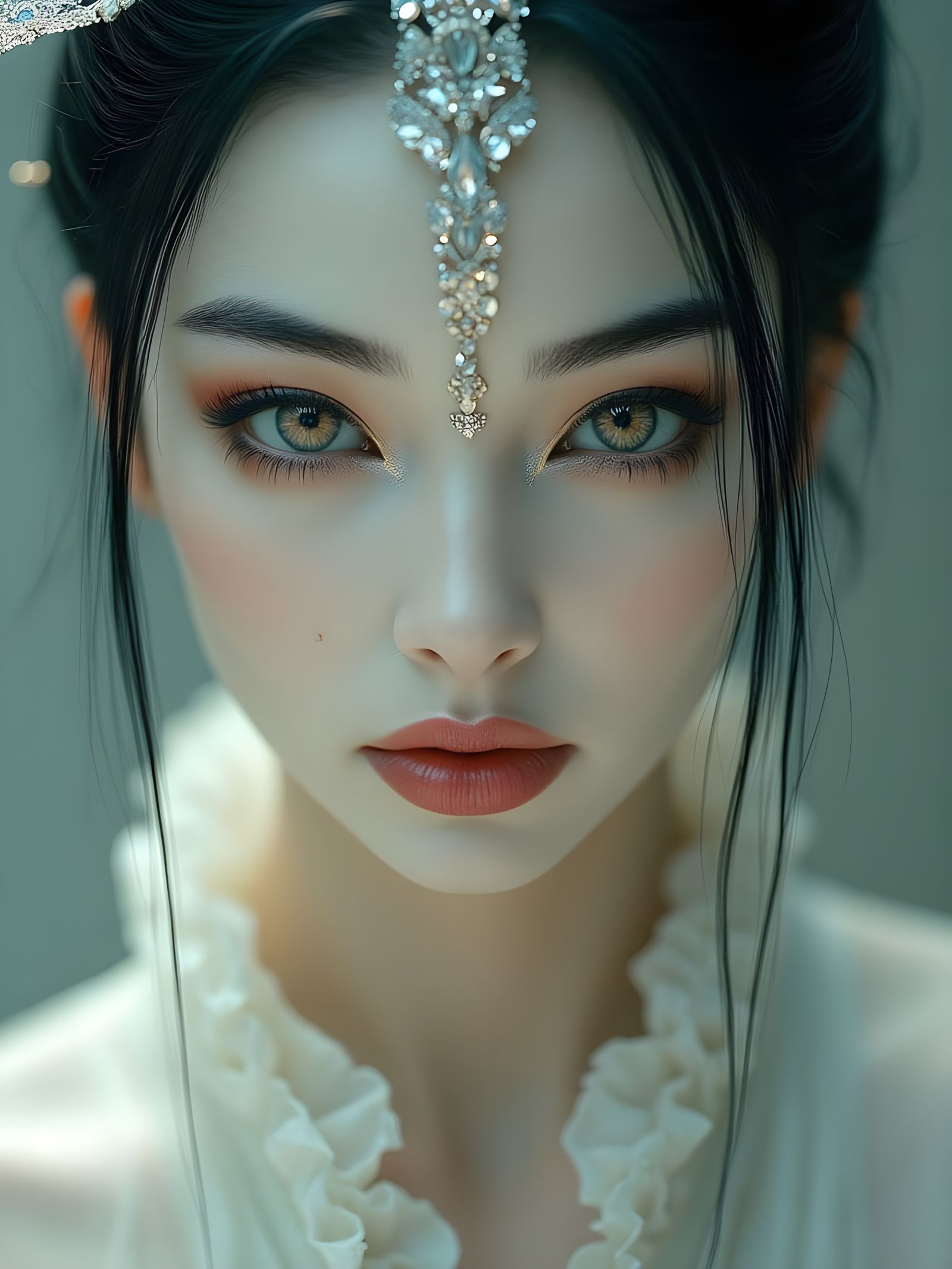 Surreal Chinese Goddess in Vintage Cinematic Portrait