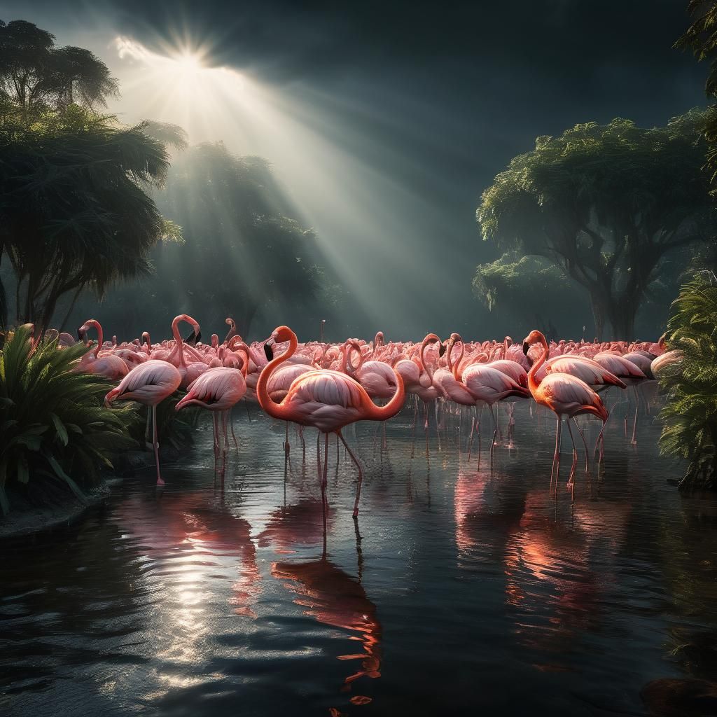 Flamingos in Natural Habitat: National Geographic Photograph...