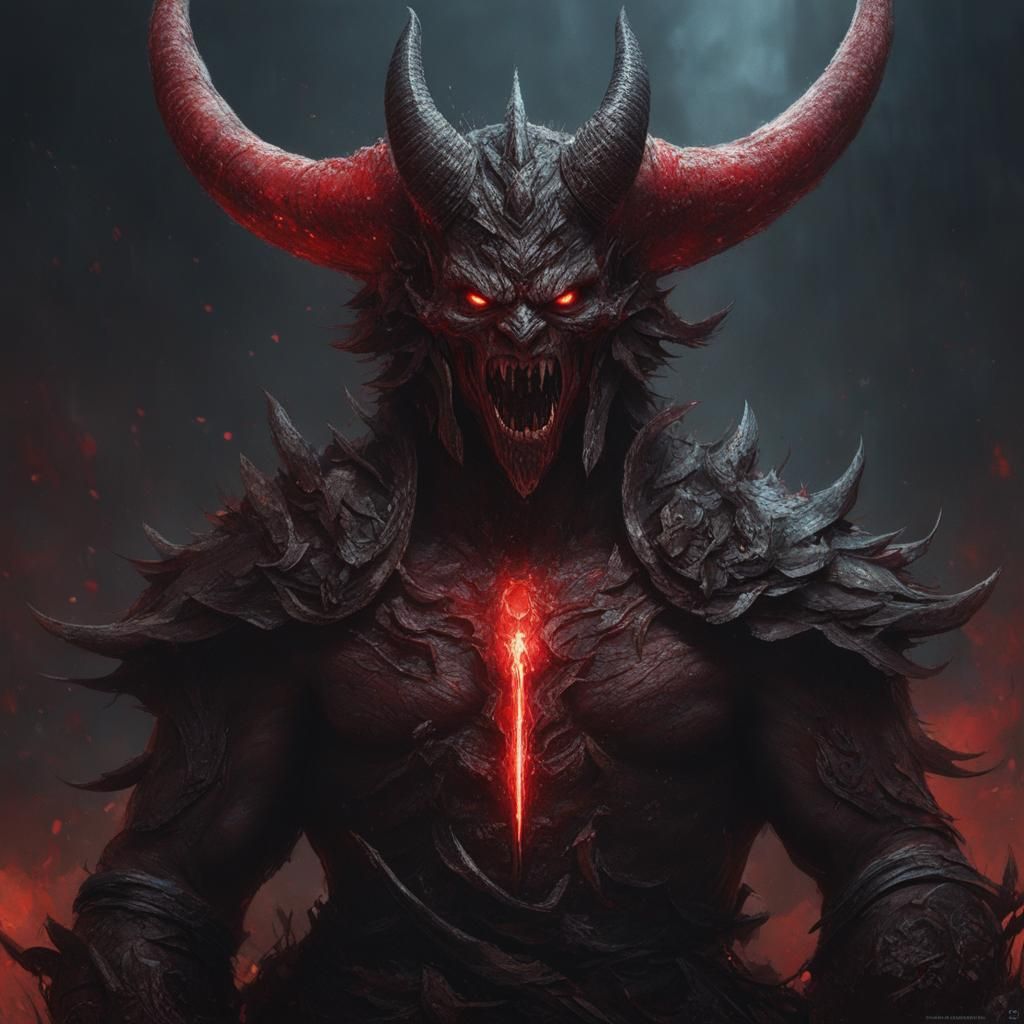 Slavic Demon Portrait in Hyperdetailed Fantasy Art