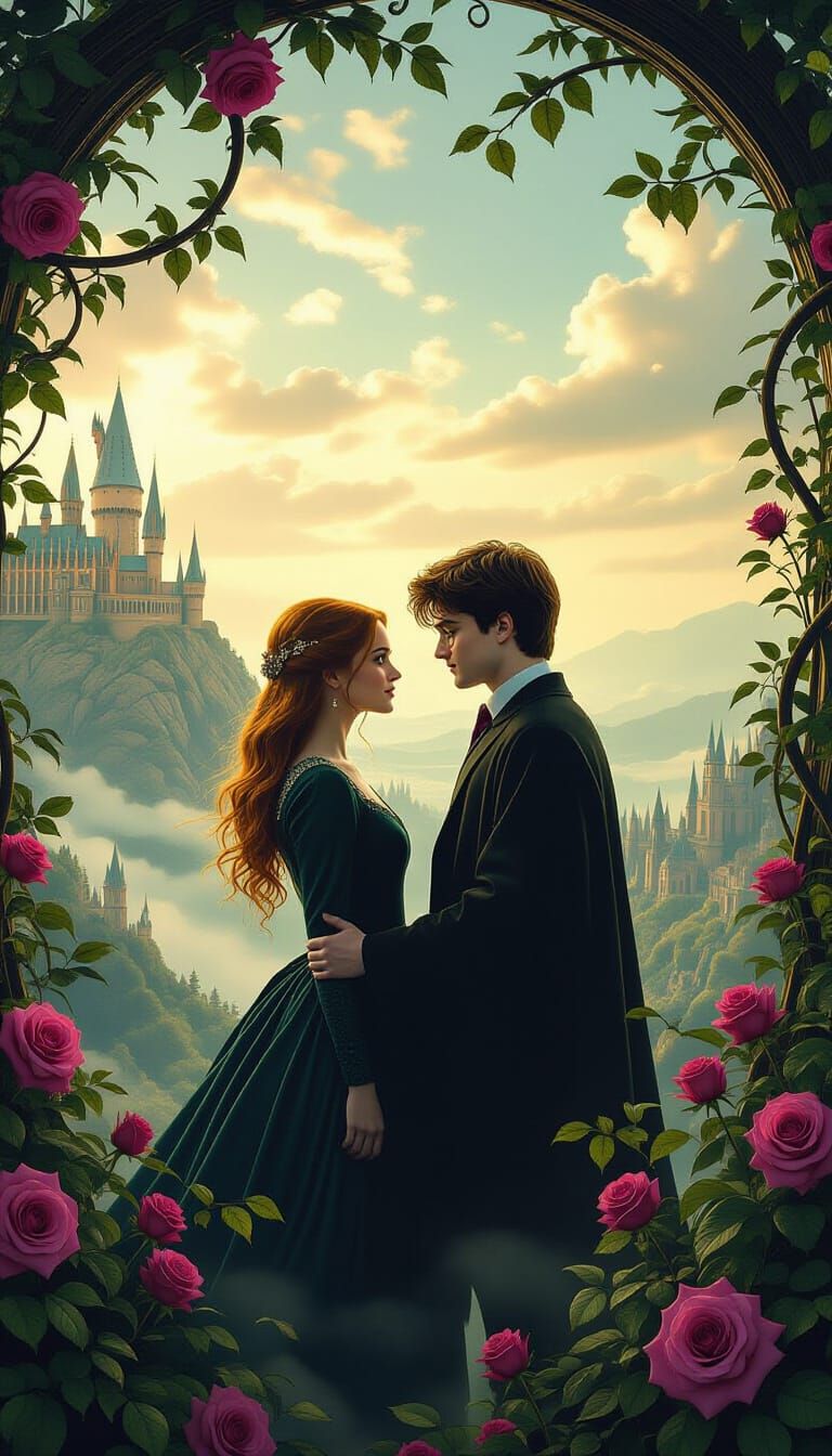 Harry Potter and Ginny Weasley in Dreamlike Garden